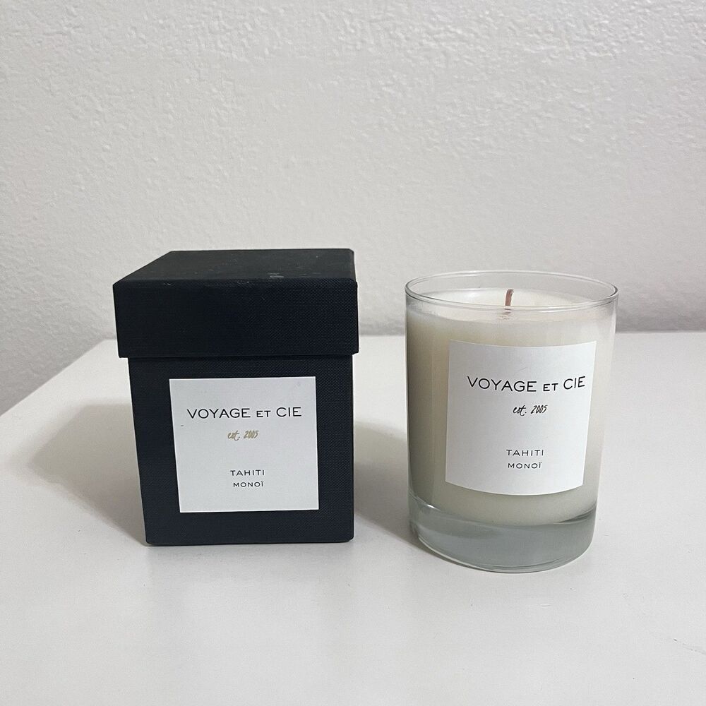 Voyage et Cie Monoi Tahiti Candle Classic High Ball in Black Box 4" - 14 oz